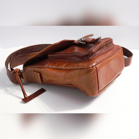 Ashwood Men's Brown Leather Crossbody Bag. Never Used. - Picture 4 of 14